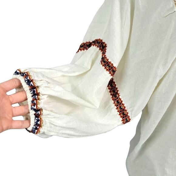 Max Studio Boho flowy gauze  top size Large Coastal Cowgirl - Picture 3 of 7